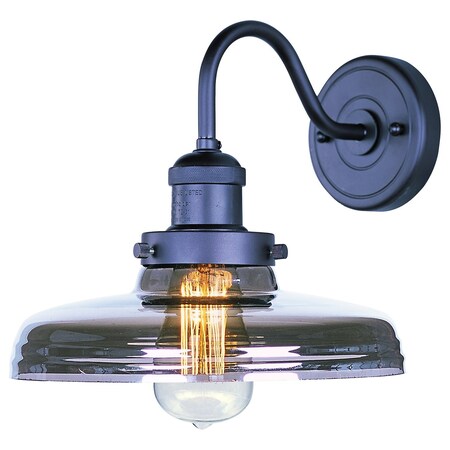 Maxim One Light Bronze Mirror Smoke Glass Wall Light 25087MSKBZ